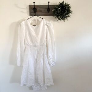 Dissh White Evans Linen Tie Back Mini Dress 12